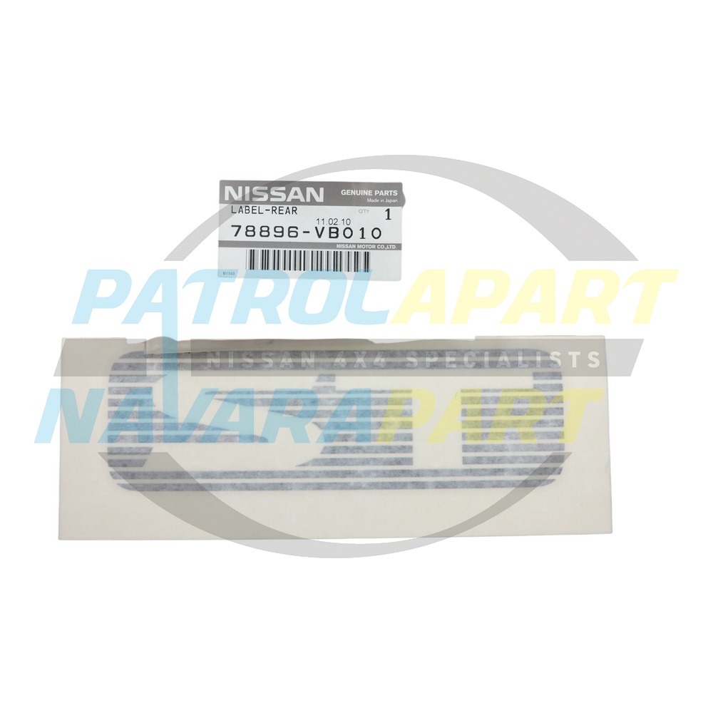 Genuine Nissan Side Rear 1/4 Body Decal ST - Nissan Patrol Y61 GU