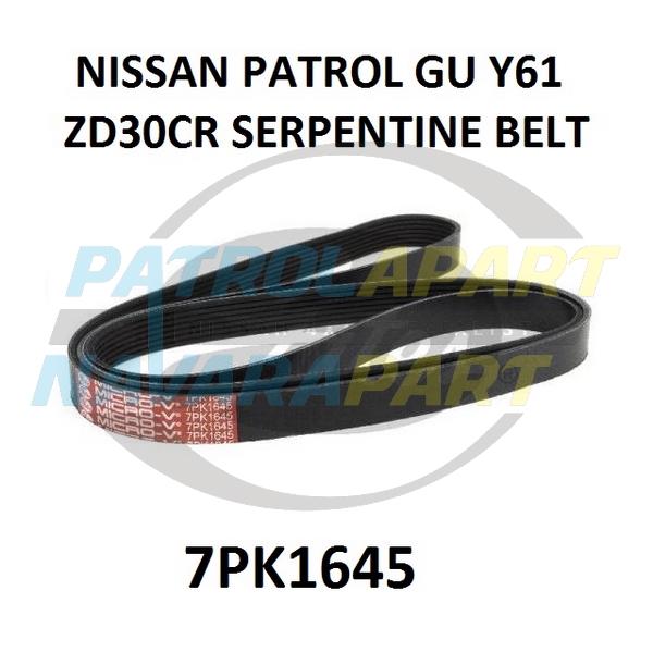 Serpentine Fan Belt ZD30 - Nissan Patrol Y61 GU