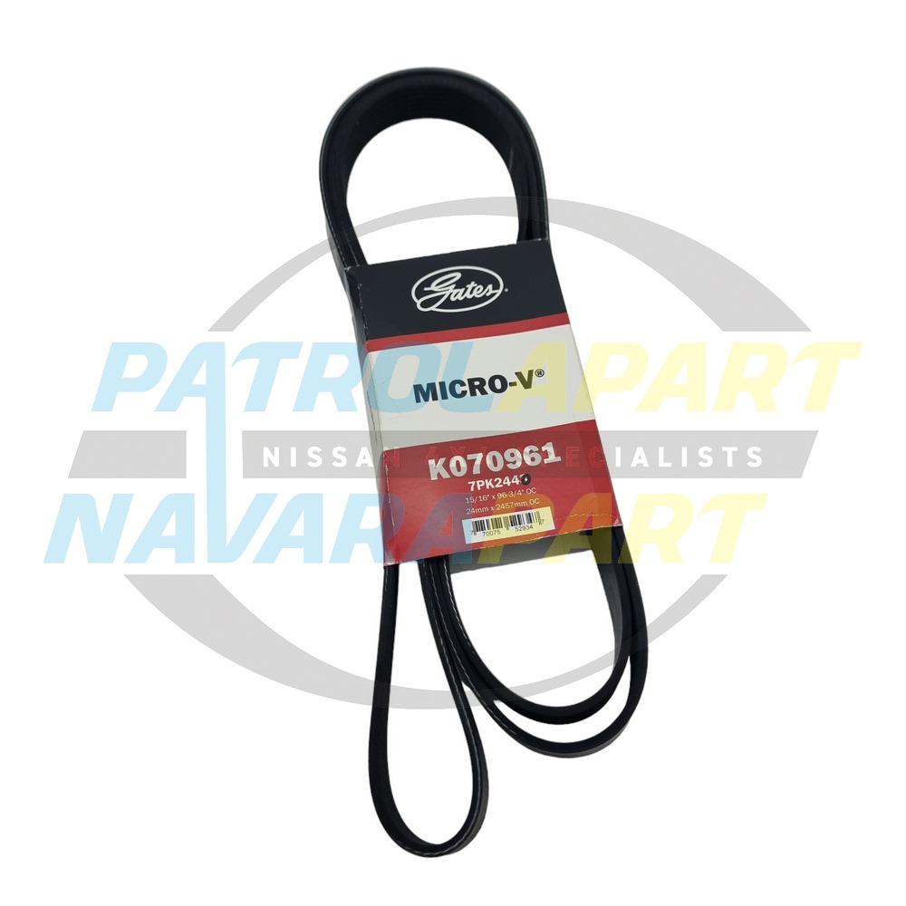 Gates Serpentine Engine Fan Belt VK56 - Nissan Patrol Y62