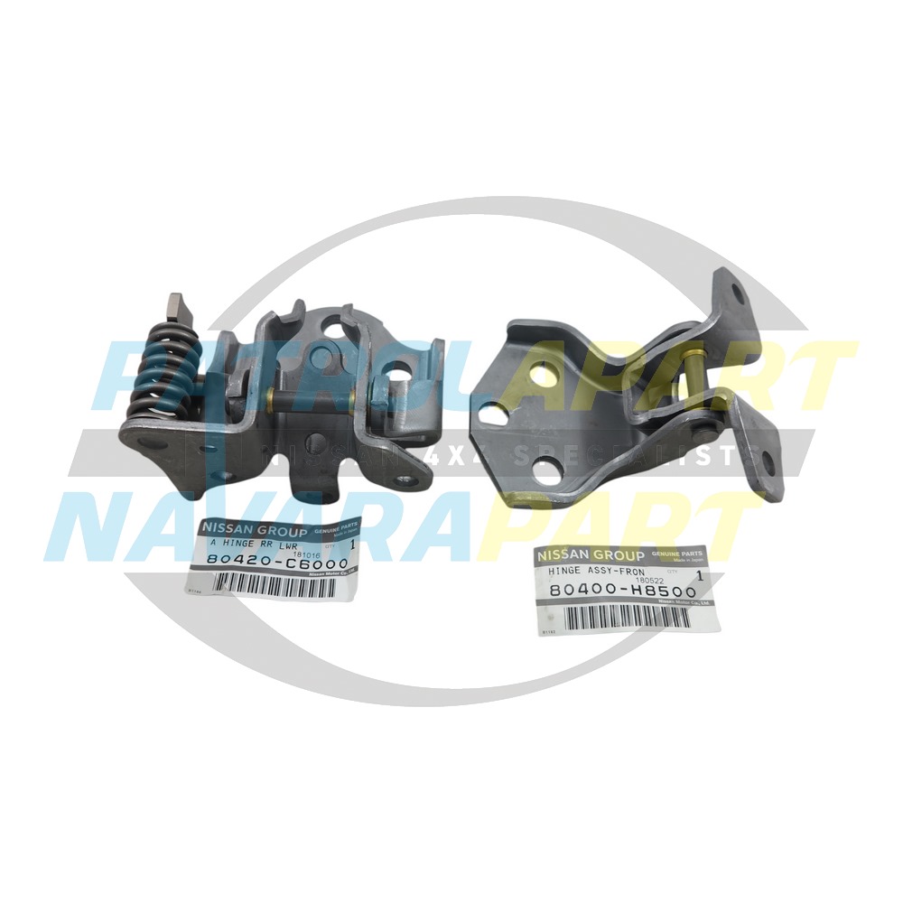 Genuine Nissan Drivers Door Hinge Set - Nissan Patrol Y60 GQ