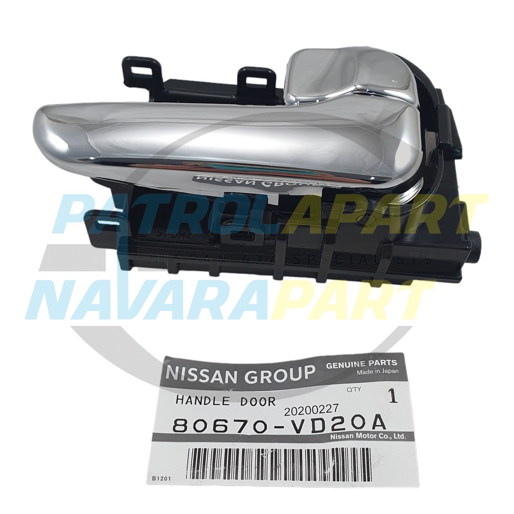 Genuine Nissan Right Hand Interior Door Handle Chrome - Nissan Patrol Y61 GU S4
