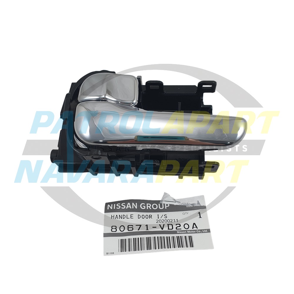 Genuine Nissan Left Hand Interior Door Handle Chrome - Nissan Patrol Y61 GU S4