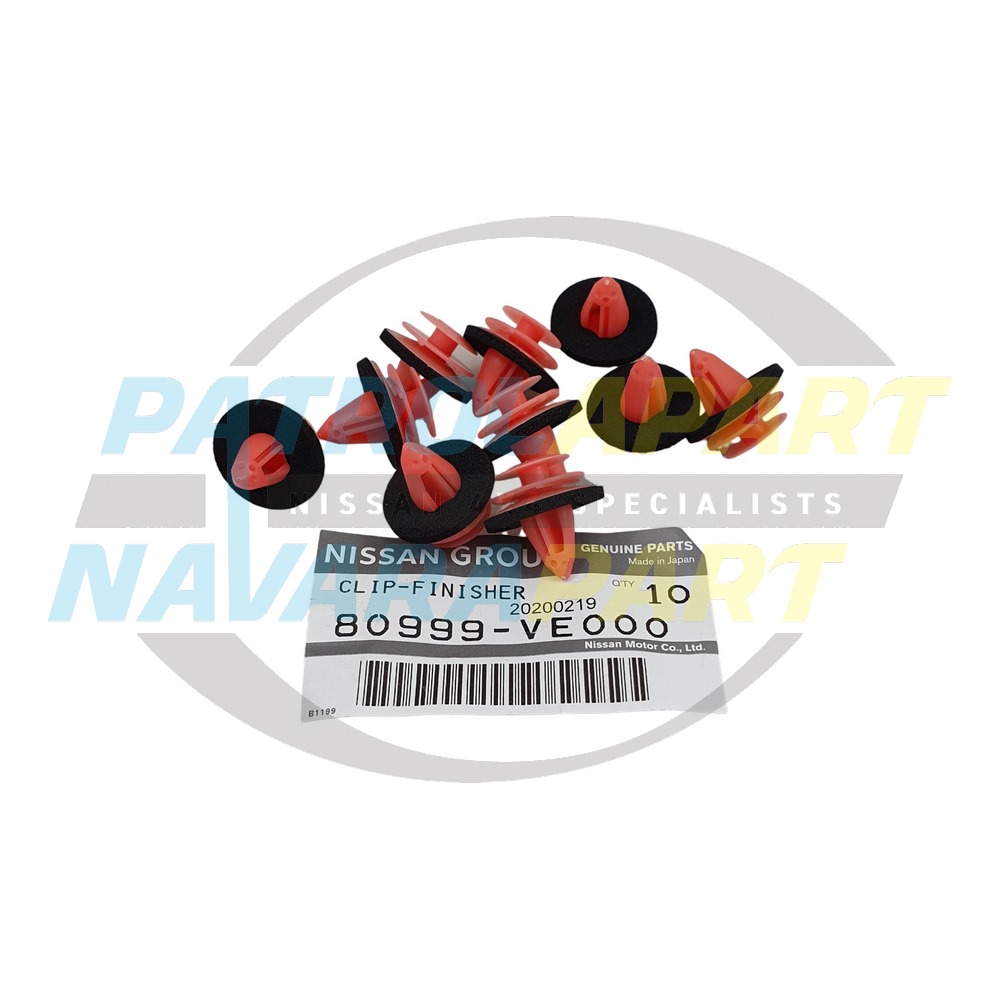 Genuine Nissan Door Trim Panel Clip 10 PACK - Nissan Patrol Y60 GQ, Y61 GU, Navara D40 & Pathfinder R51