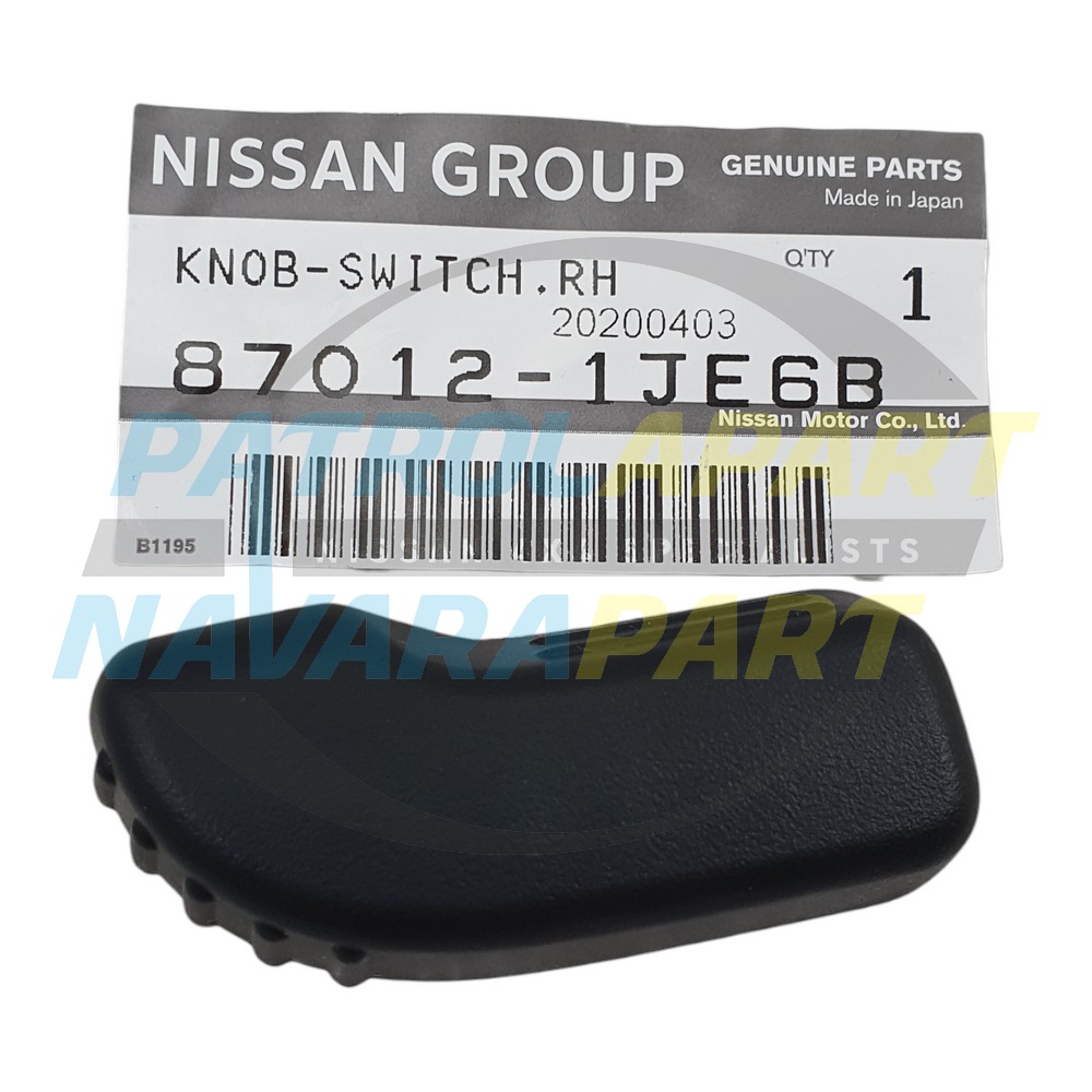 Genuine Nissan Front RH Drivers Electric Seat Slide Knob S3 on - Nissan Patrol Y62