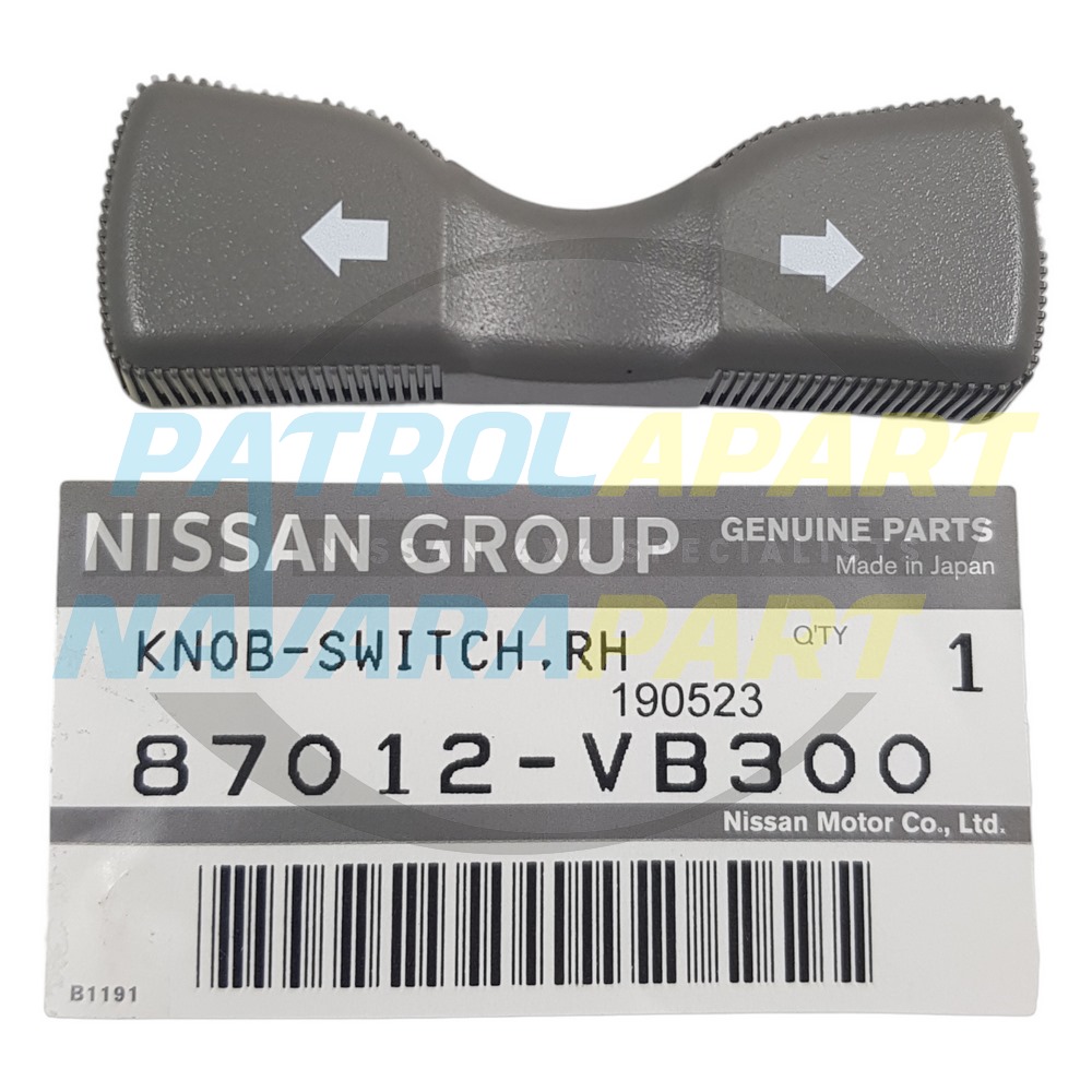 Genuine Nissan Electric Seat Slide Knob Colour K - Nissan Patrol Y61 GU TI