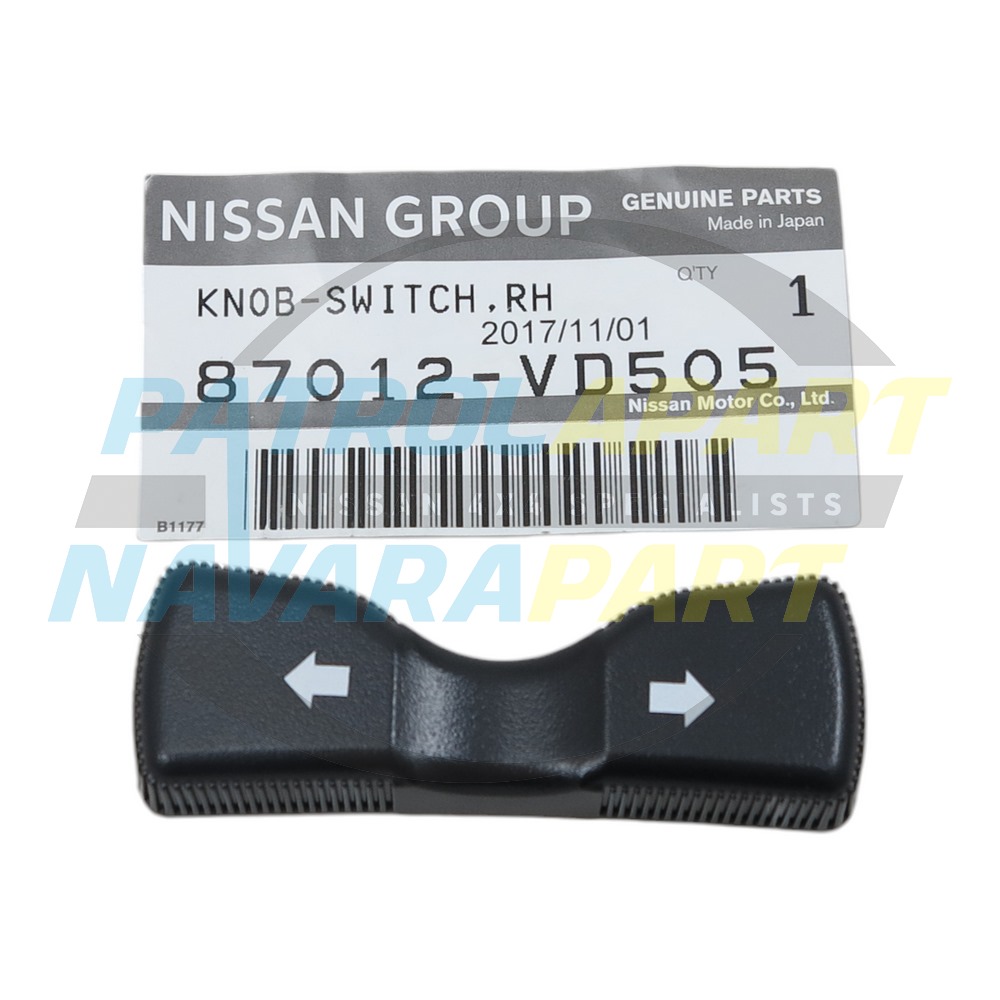 Genuine Nissan LH Electric Seat Switch Knob Colour G - Nissan Patrol Y61 GU