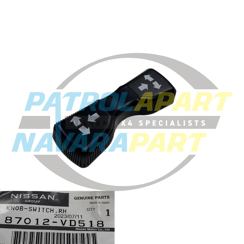 Genuine Nissan RH Electric Seat Switch Knob Colour G - Nissan Patrol Y61 GU