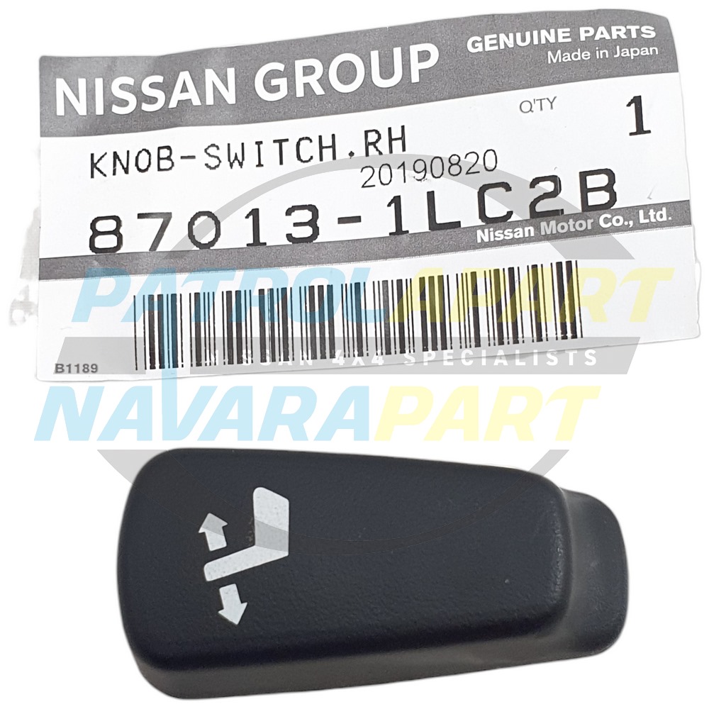Genuine Nissan Front RH Drivers Electric Seat Recline Knob S1-2 - Nissan Patrol Y62
