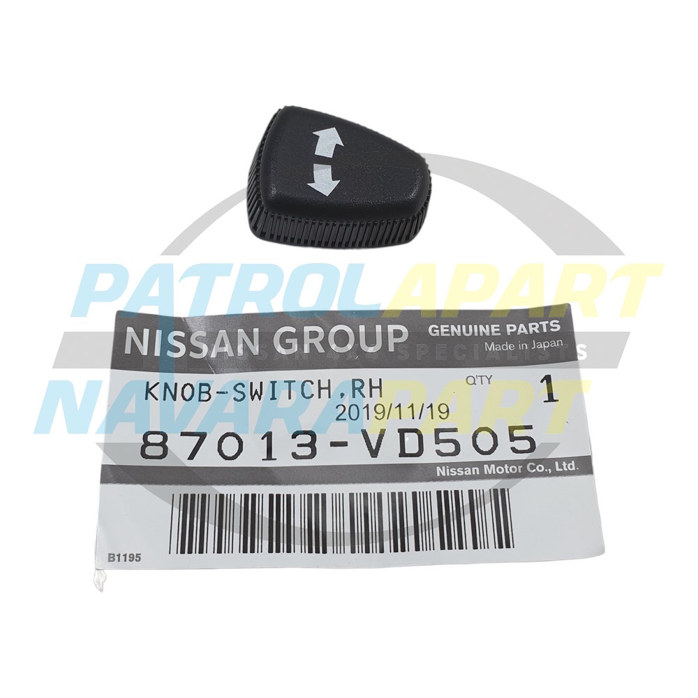 Genuine Nissan Left / Right Electric Seat Recliner Switch Knob - Nissan Patrol Y61 GU