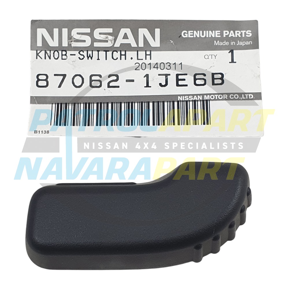 Genuine Nissan Front LH Passenger Electric Seat Slide Knob S3 on - Nissan Patrol Y62