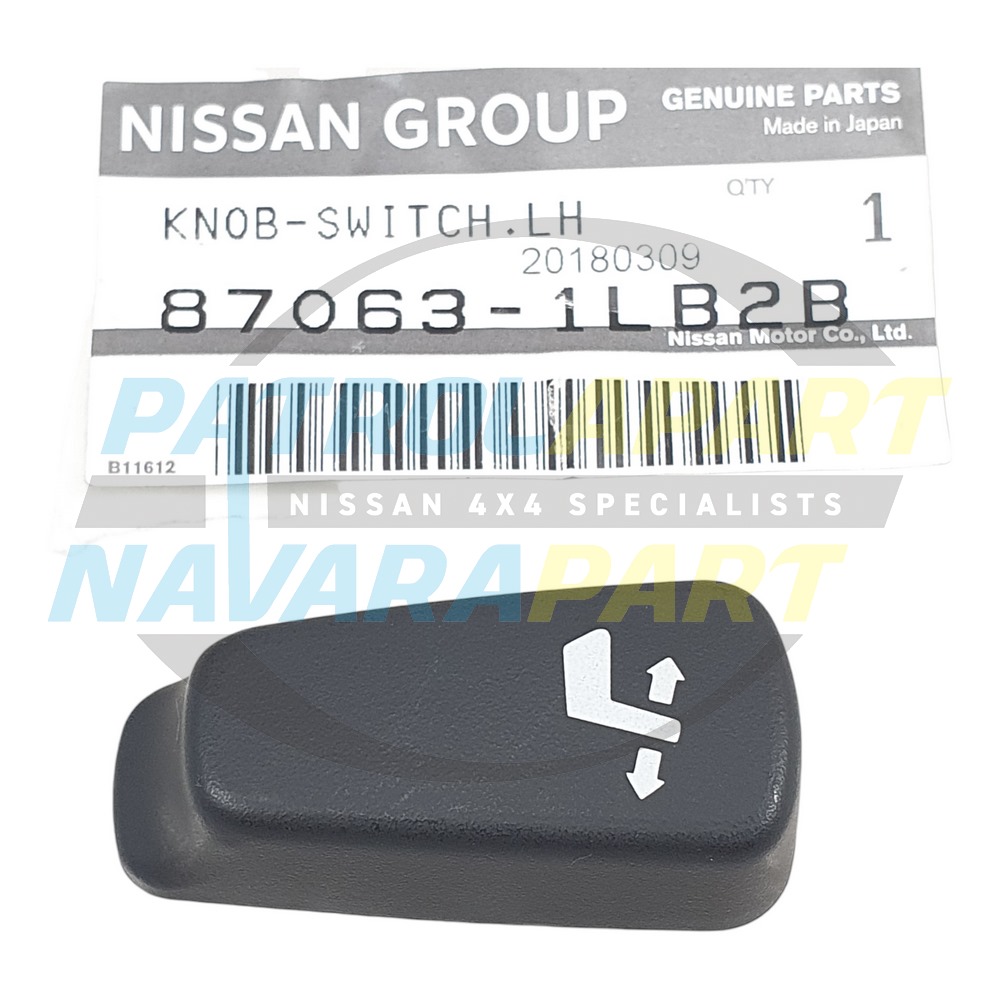 Genuine Nissan Front LH Passenger Electric Seat Recline Knob S1-2 - Nissan Patrol Y62