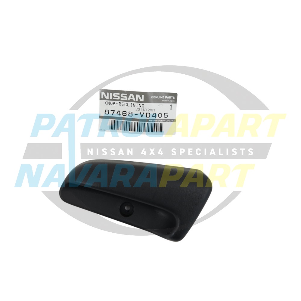 Genuine Nissan Seat Recliner Knob LH Black - Nissan Patrol Y61 GU S4