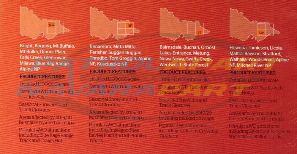 Hema High Country Victoria Map Pack 4 Maps NW NE SW SE & Wallet