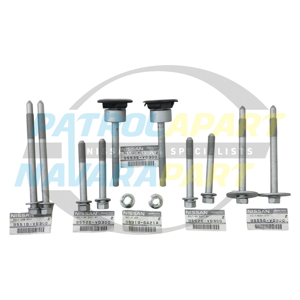 Genuine Nissan Wagon Body Mount Bolt Set - Nissan Patrol Y61 GU