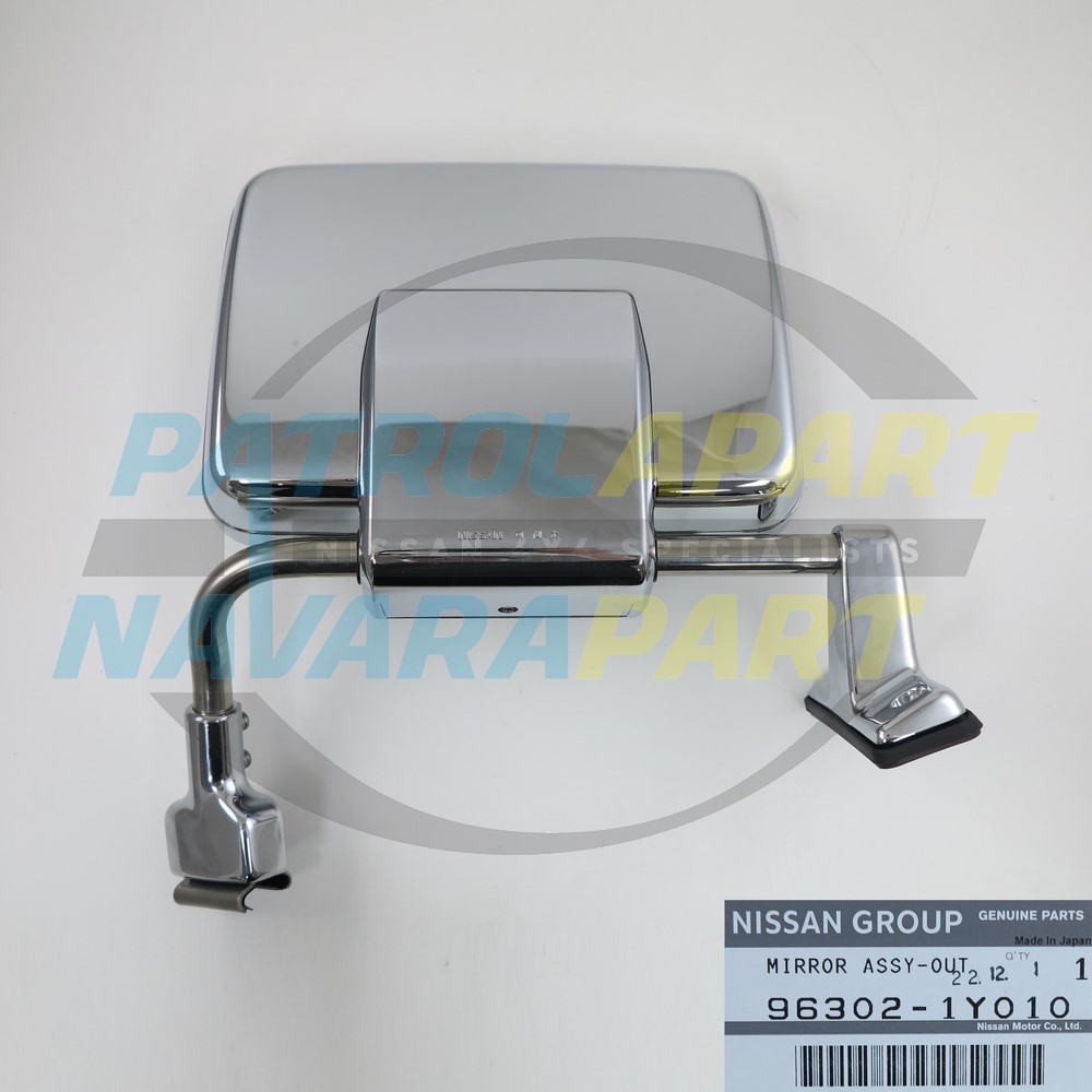 Genuine Nissan Chrome Manual Safari Mirror LH - Nissan Patrol Y60 GQ