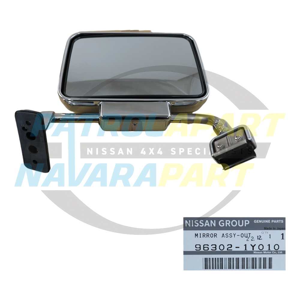 Genuine Nissan Chrome Manual Safari Mirror LH - Nissan Patrol Y60 GQ