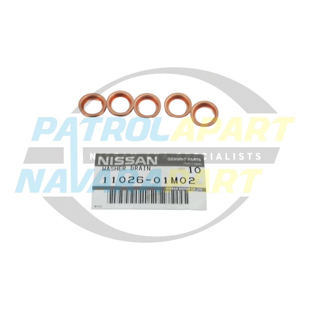 Genuine Nissan Small Sump Plug Washer Kit Pack of 5 - Nissan Patrol Y60 GQ & Y61 GU