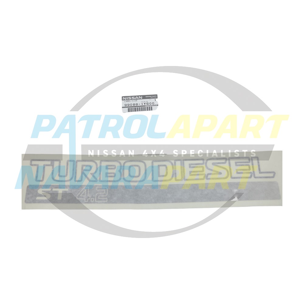 Genuine Nissan Front Door Decal Sticker 4.2 ST - Nissan Patrol Y61 GU