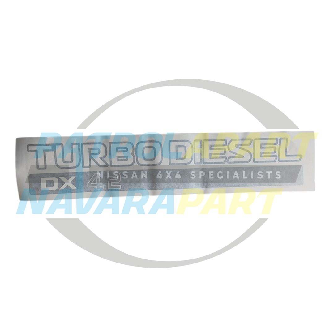 Genuine Nissan Side Body Decal Sticker Turbo Diesel DX4.2 - Nissan Patrol Y61 GU
