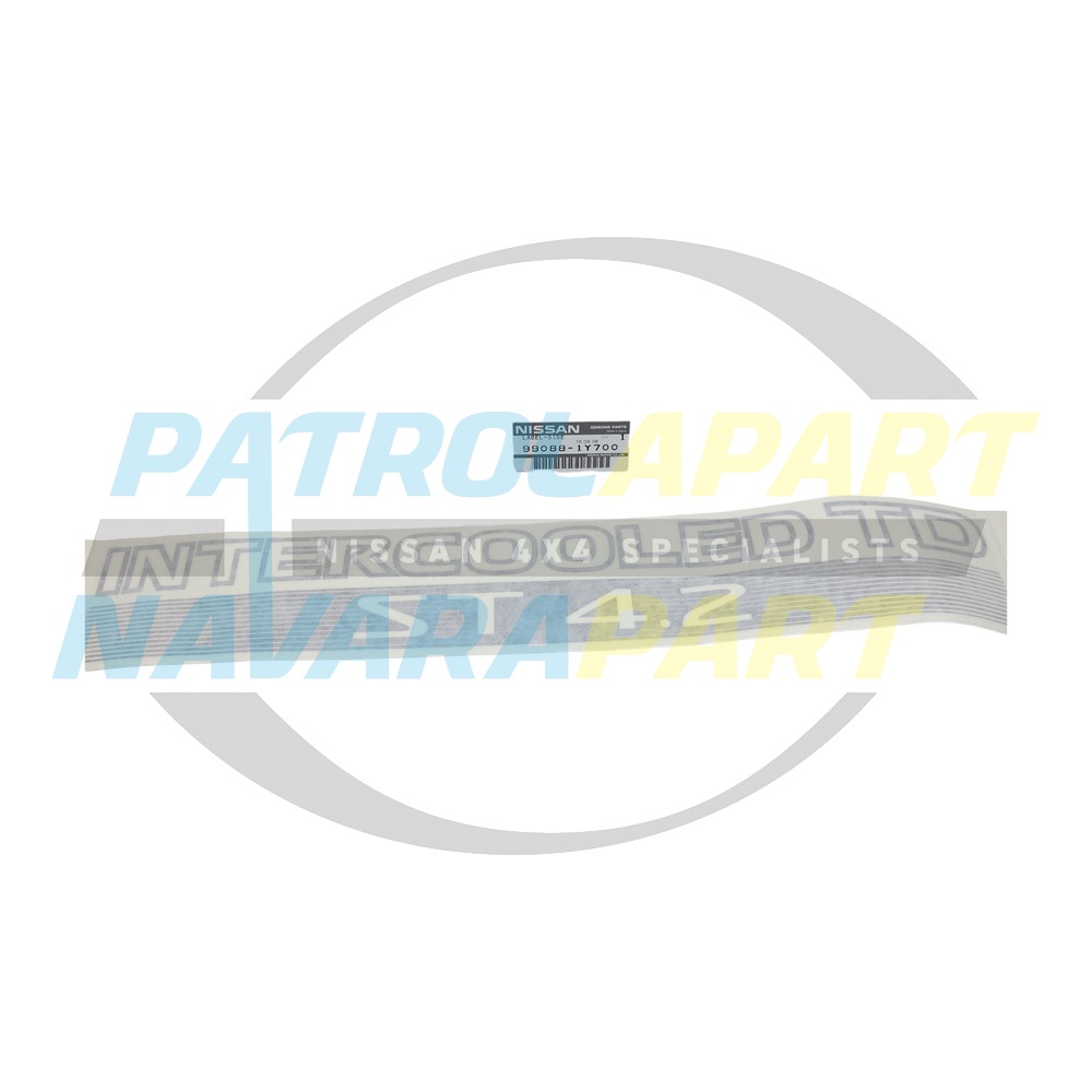 Genuine Nissan Front Door Decal Sticker 4.2 Intercooled ST TD42 - Nissan Patrol Y61 GU