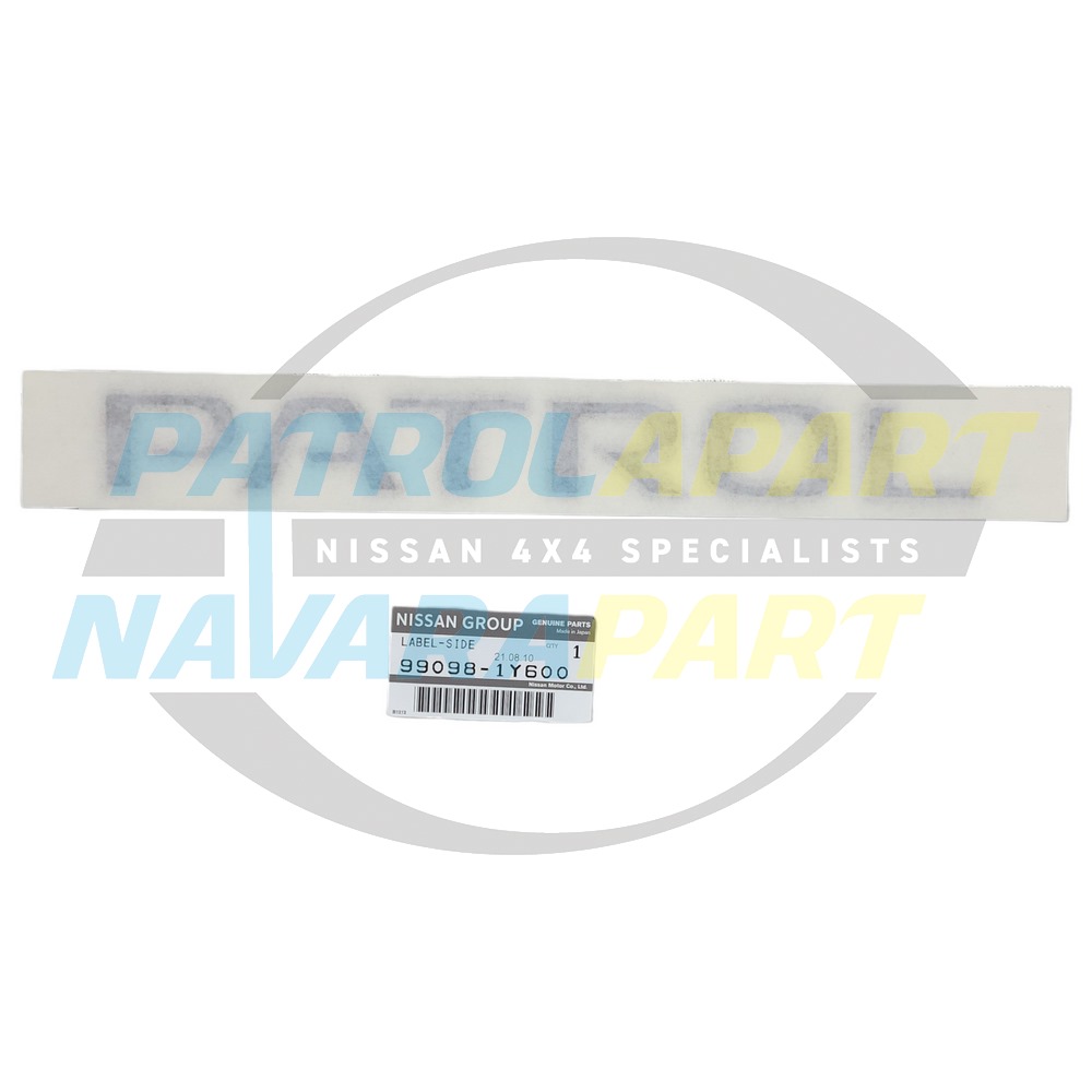 Genuine Nissan Raised Side Decal - Nissan Patrol Y61 GU