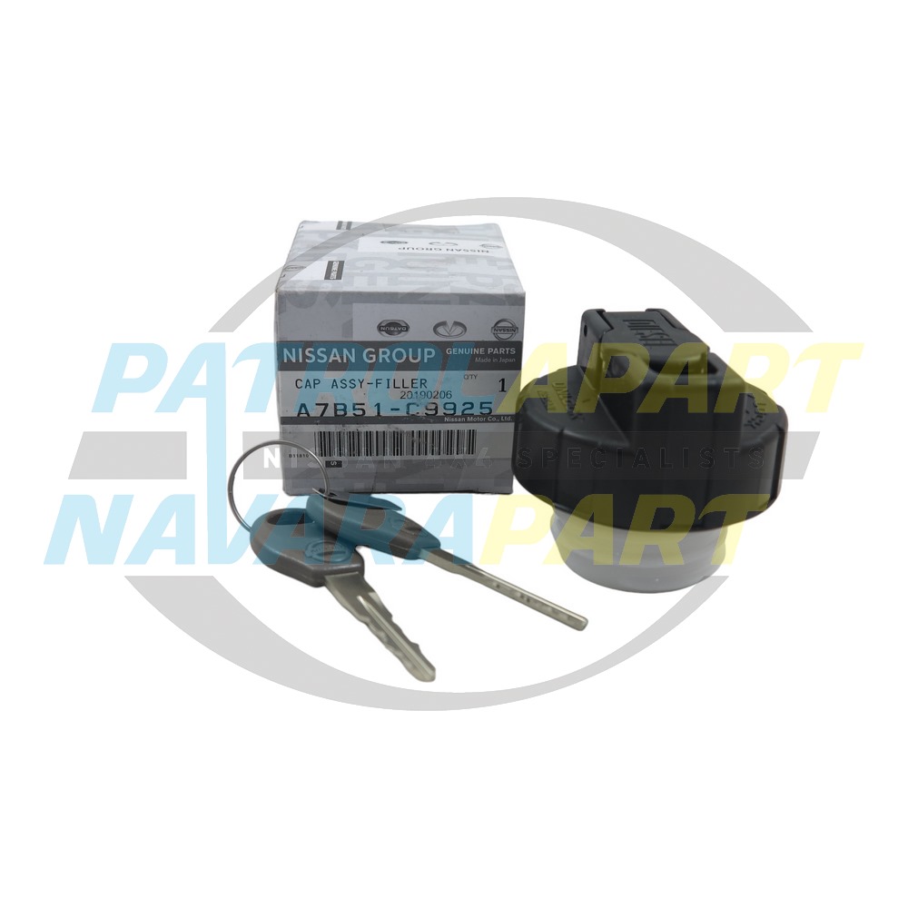 Genuine Nissan Locking Fuel Cap with Key - Nissan Patrol Y61 GU Ute & Navara D22, D23 & D40
