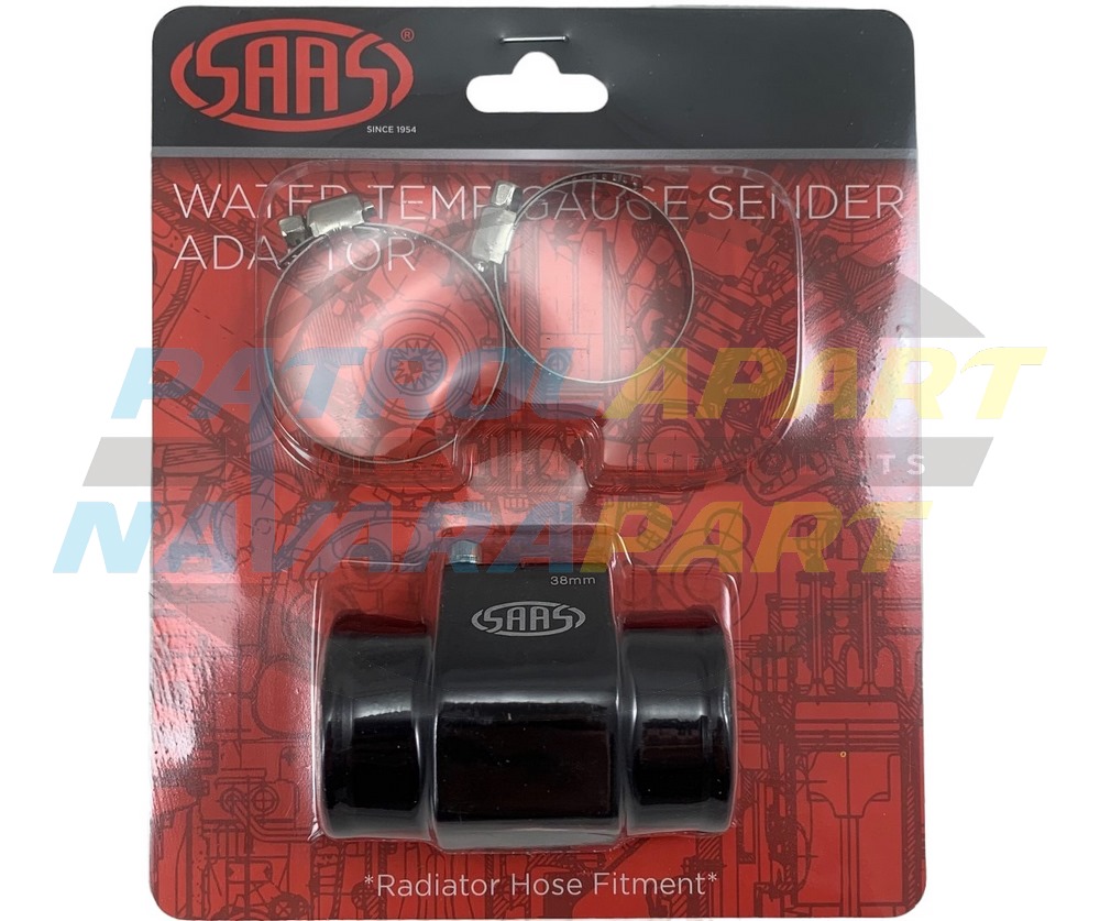 SAAS 38mm Radiator Hose Water Temp Sensor Adaptor 1/8 BSP - Nissan Patrol Y60 GQ & Y61 GU