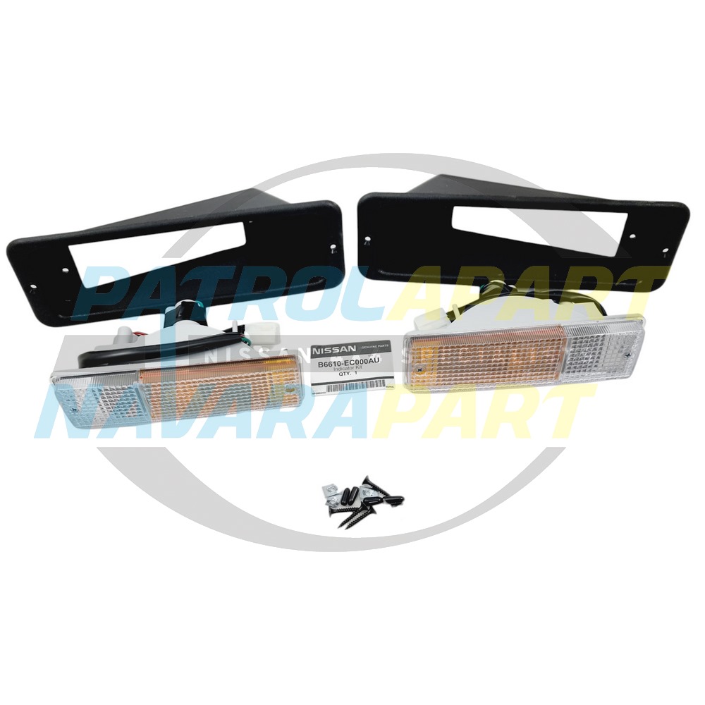 Genuine Nissan Steel BullBar Indicator Complete Light Kit - Nissan Patrol Y61 GU & Navara D22 & D40