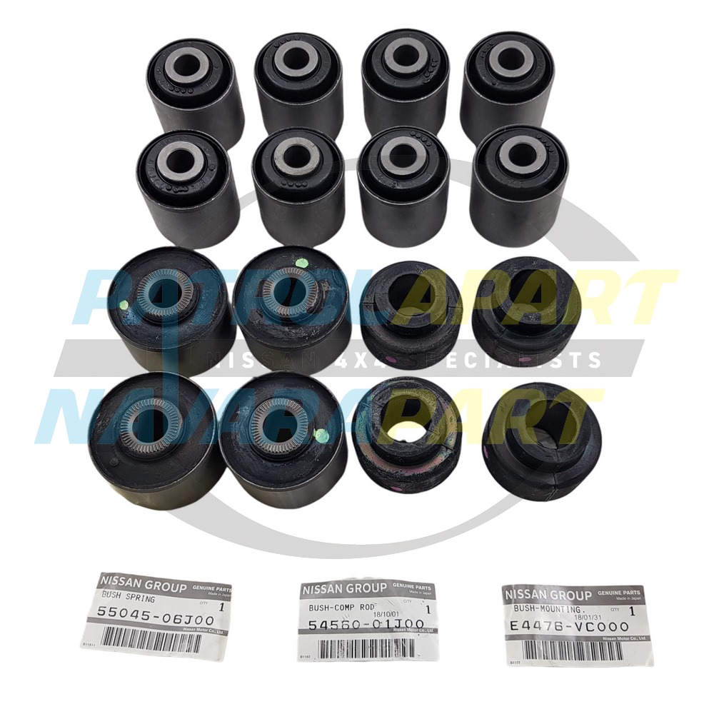 Genuine Nissan Front Radius & Rear Trailing Arms Bush Set Kit - Nissan Patrol Y60 GQ & Y61 GU