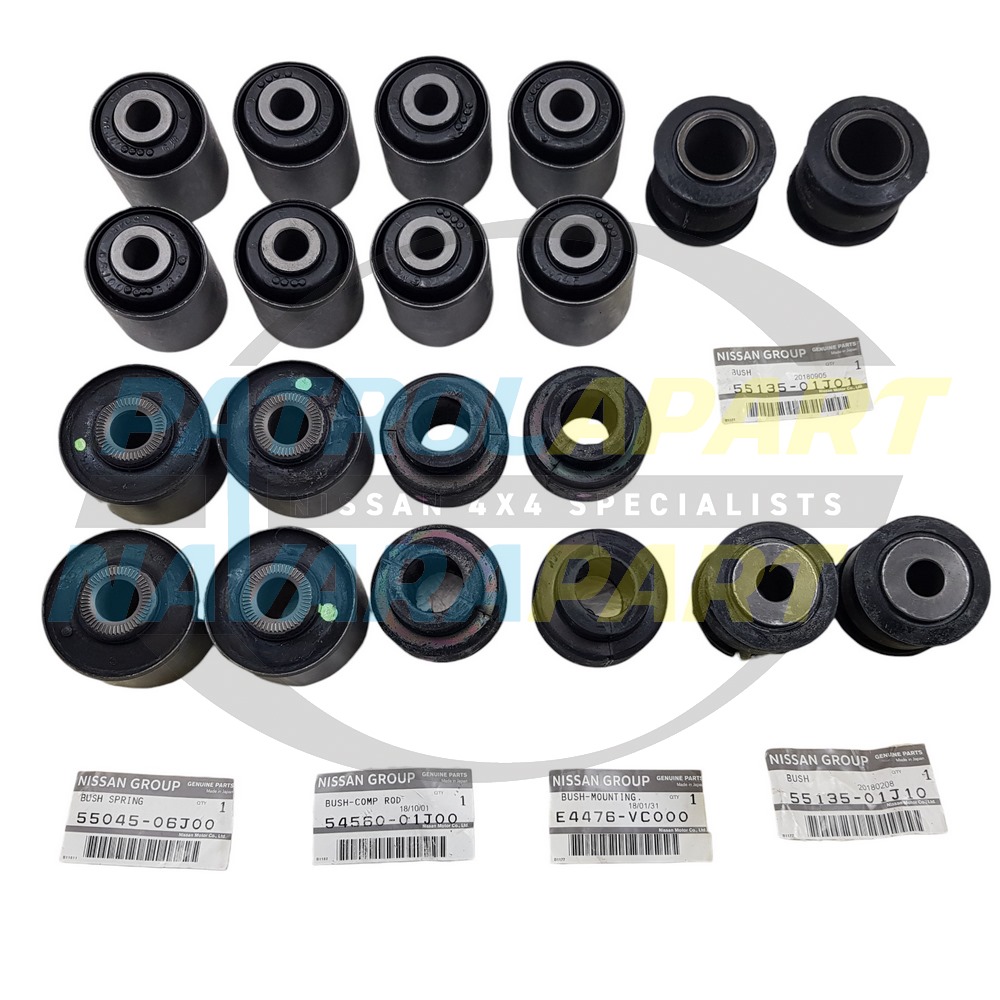 Genuine Nissan Radius & Trailing Arms Panhard Rod Bush Set Kit - Nissan Patrol Y60 GQ & Y61 GU