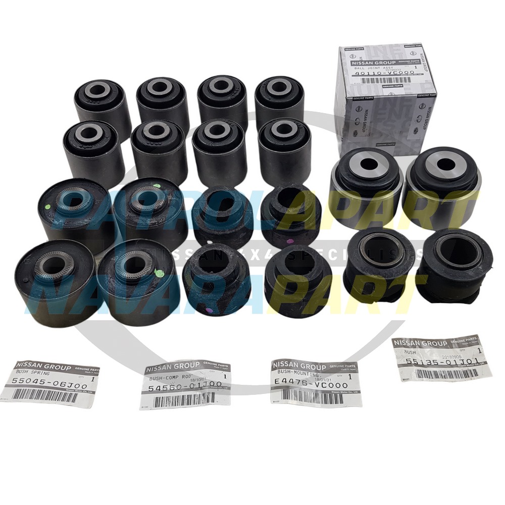 Genuine Nissan Radius Arm & Trailing Arms Panhard Rod Bush Set Kit - Nissan Patrol Y61 GU