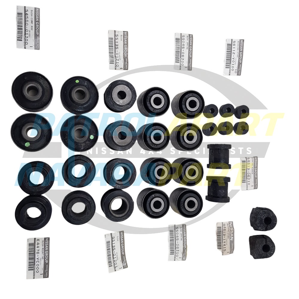 Genuine Nissan TY61 Coil Cab Ute Suspension Bush Set Kit TD42 ZD30 - Nissan Patrol Y61 GU