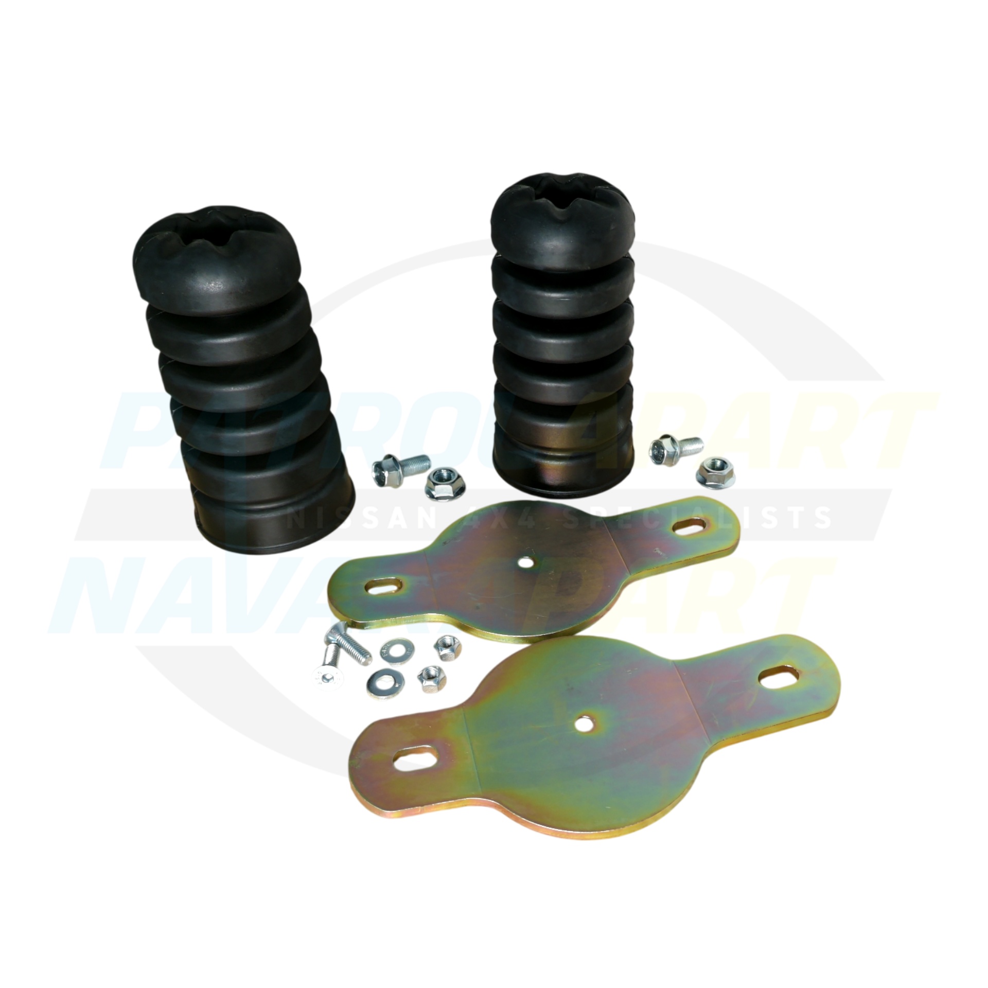 4x4 Rear Extended Bump Stop Pair & Bracket - Nissan Patrol Y60 GQ & Y61 GU