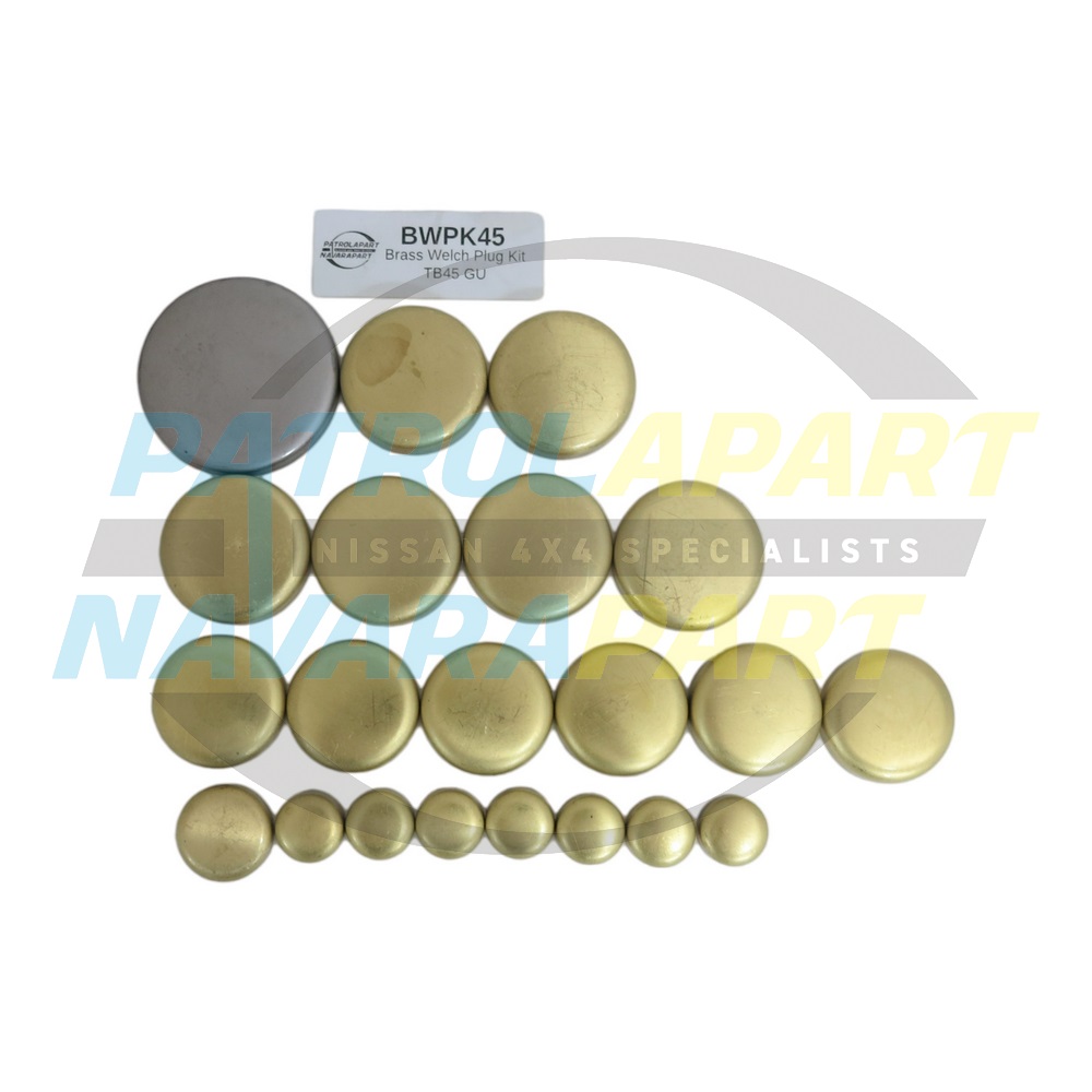 Brass Welch Plug Kit TB45 - Nissan Patrol Y61 GU