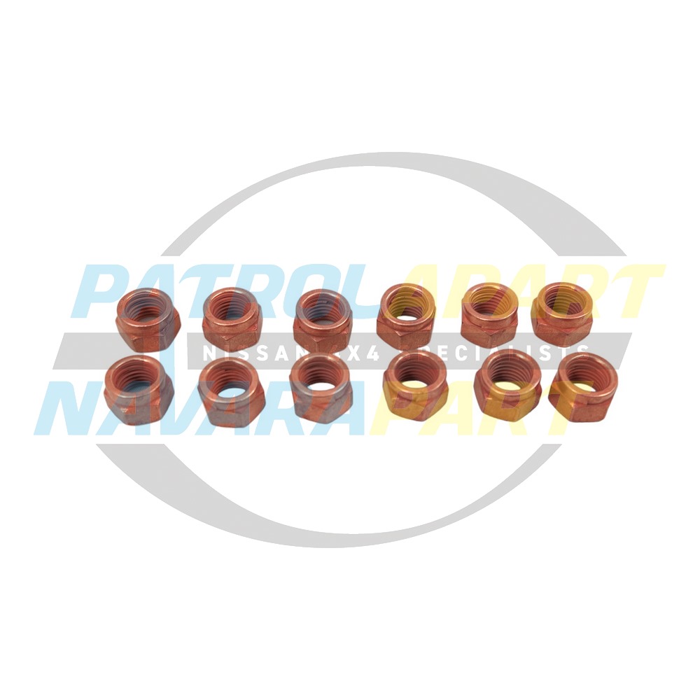 Exhaust Manifold Copper Non Flanged Nuts TB42, TB45, TD42, YD25, ZD30 - Nissan Patrol Y60 GQ, Y61 GU, Navara D22 & D40 & Pathfinder R51