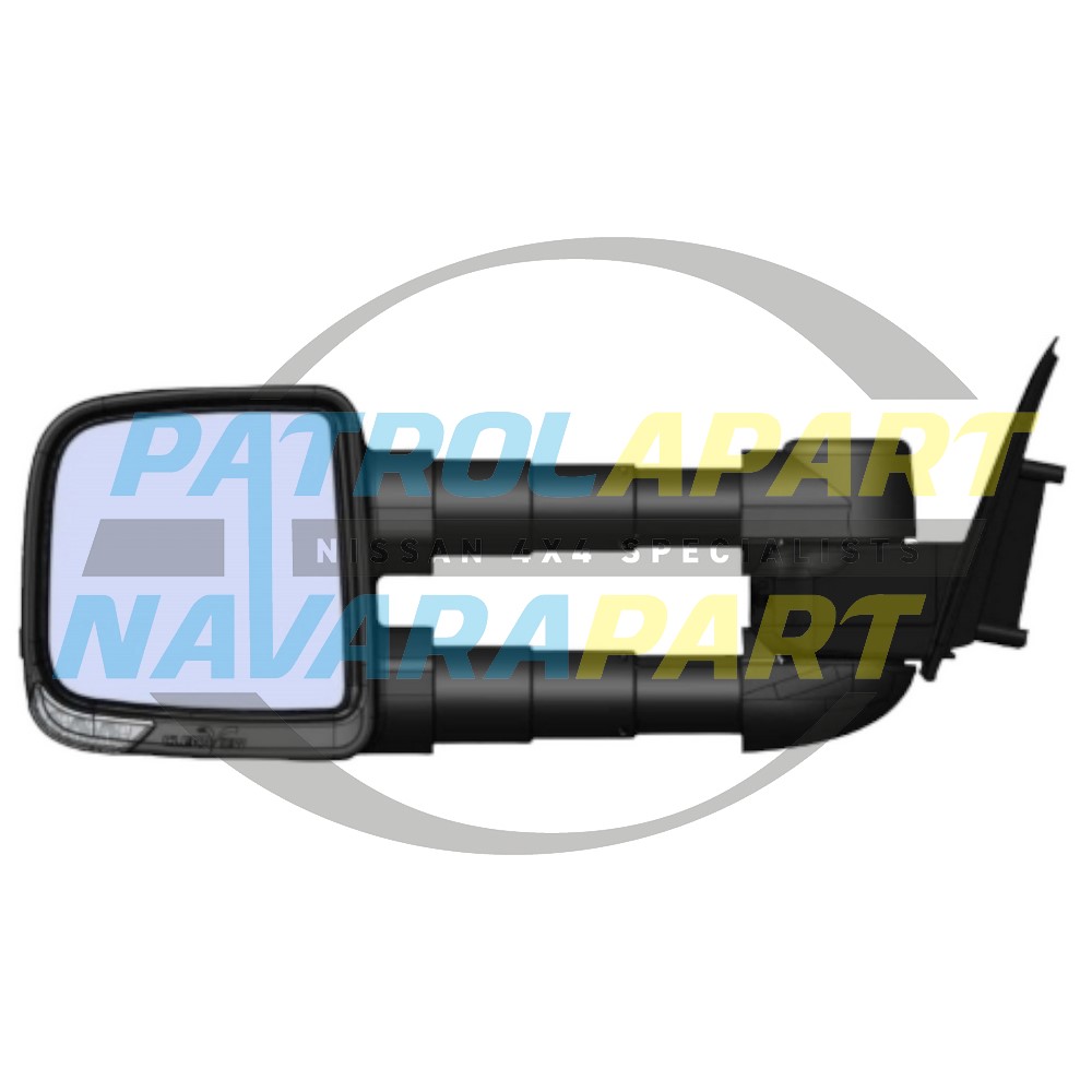 Clearview Black Compact Mirror Pair with Cat 6 Indicator - Nissan Patrol Y62