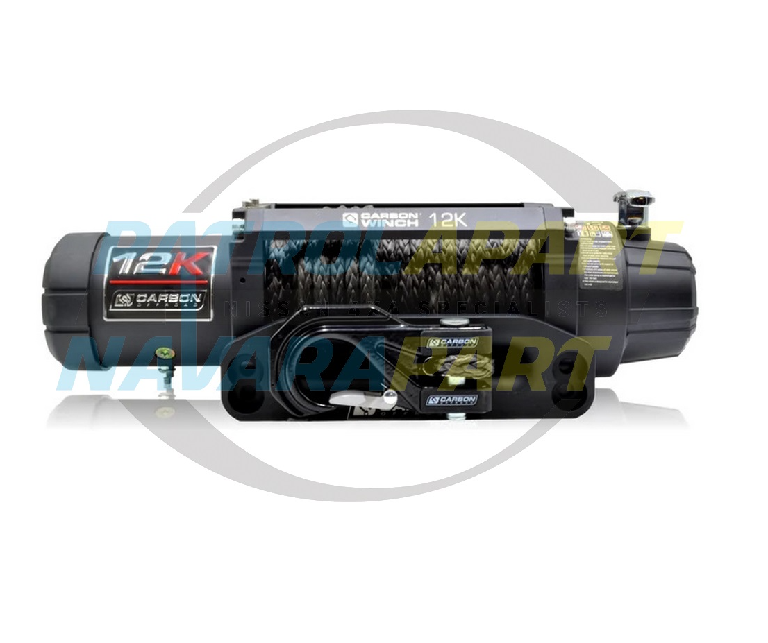 CLEARANCE - Carbon Winch V3 12k 12000lb Electric 12v 4x4 Black Rope