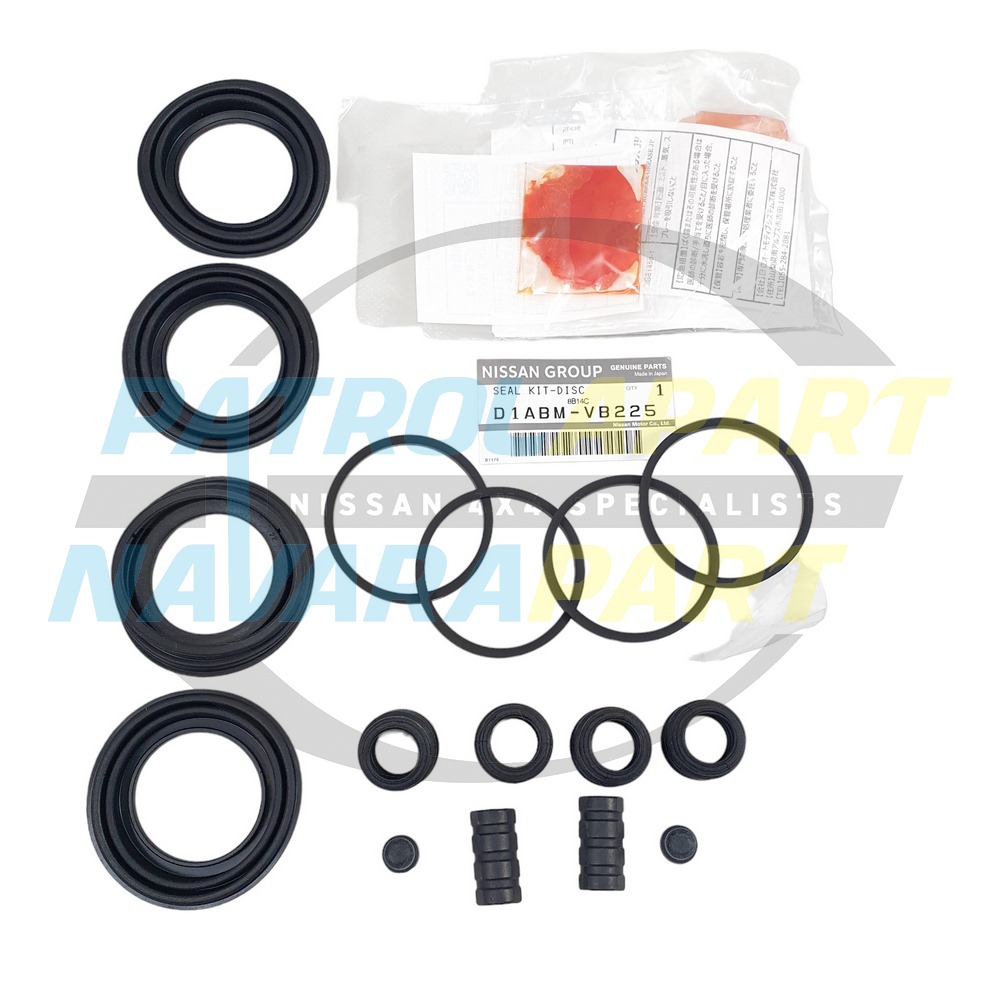 Genuine Nissan Front Brake Caliper Complete Seal Rebuild Kit - Nissan Patrol Y61 GU