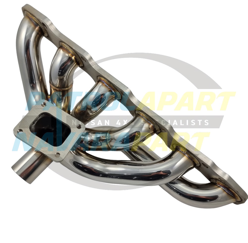 Genuine Nissan Polished Stainless Turbo Exhaust Manifold with T4 flange TB48 - Nissan Patrol Y61 GU