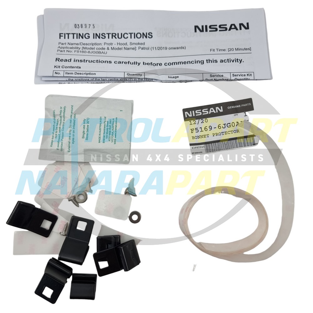 Genuine Nissan Bonnet Protector Fit Kit - Nissan Patrol Y62 S5 11/19+