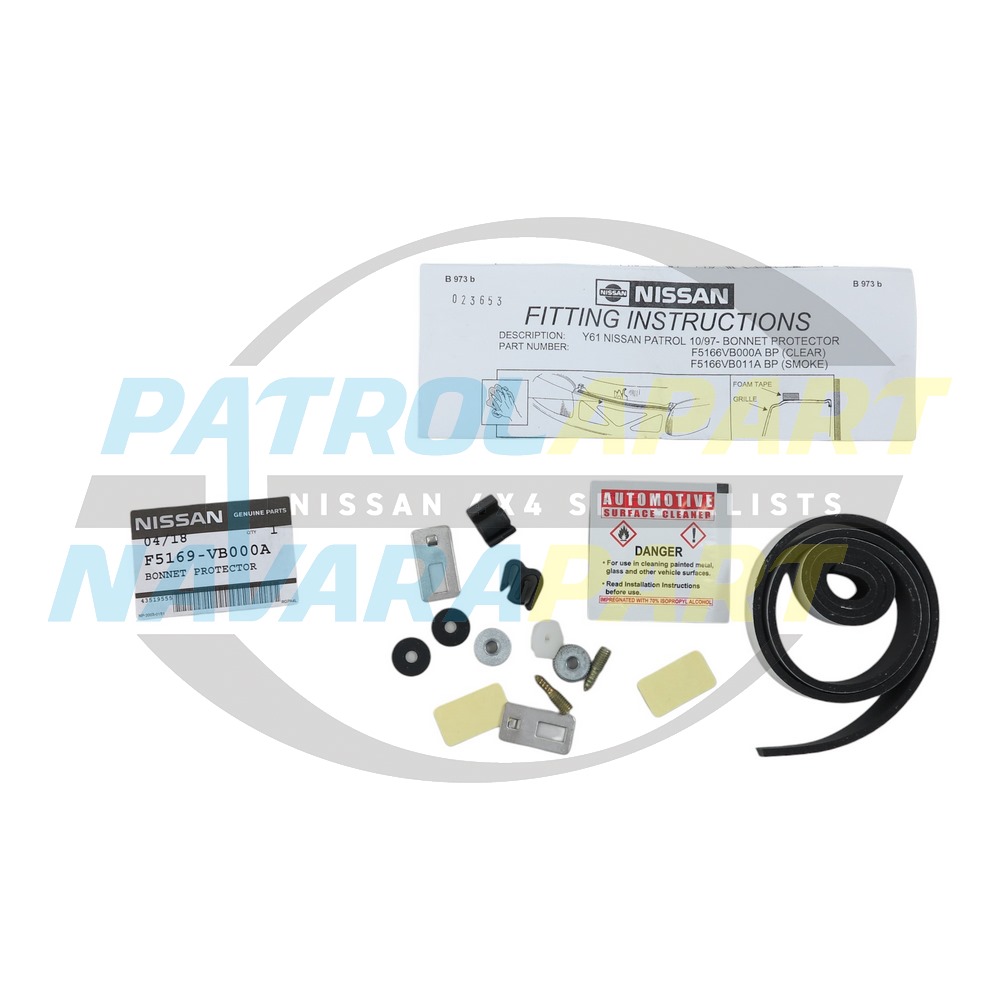 Genuine Nissan Bonnet Protector Fit Kit - Nissan Patrol Y61 GU S1-3