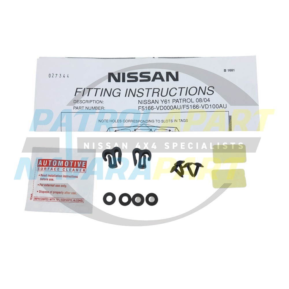 Genuine Nissan Bonnet Protector Fit Kit - Nissan Patrol Y61 GU S4