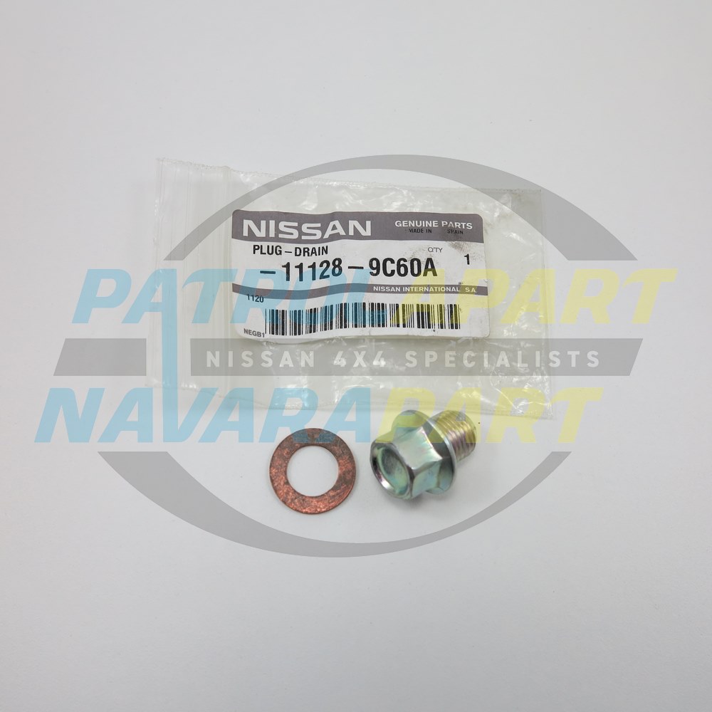 Genuine Nissan Sump Drain Plug With Washer YD25 - Nissan Navara D40 2005-2015 & Pathfinder R51