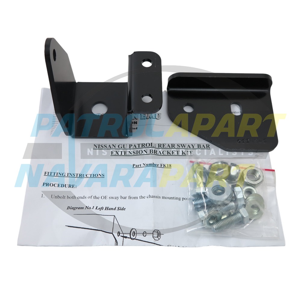 Rear Sway Bar Extension Brackets - Nissan Patrol Y61 GU
