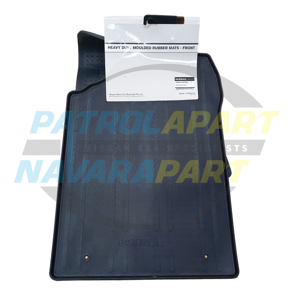 Genuine Nissan Front Heavy Duty Rubber Floor Mat PAIR - Nissan Patrol Y62