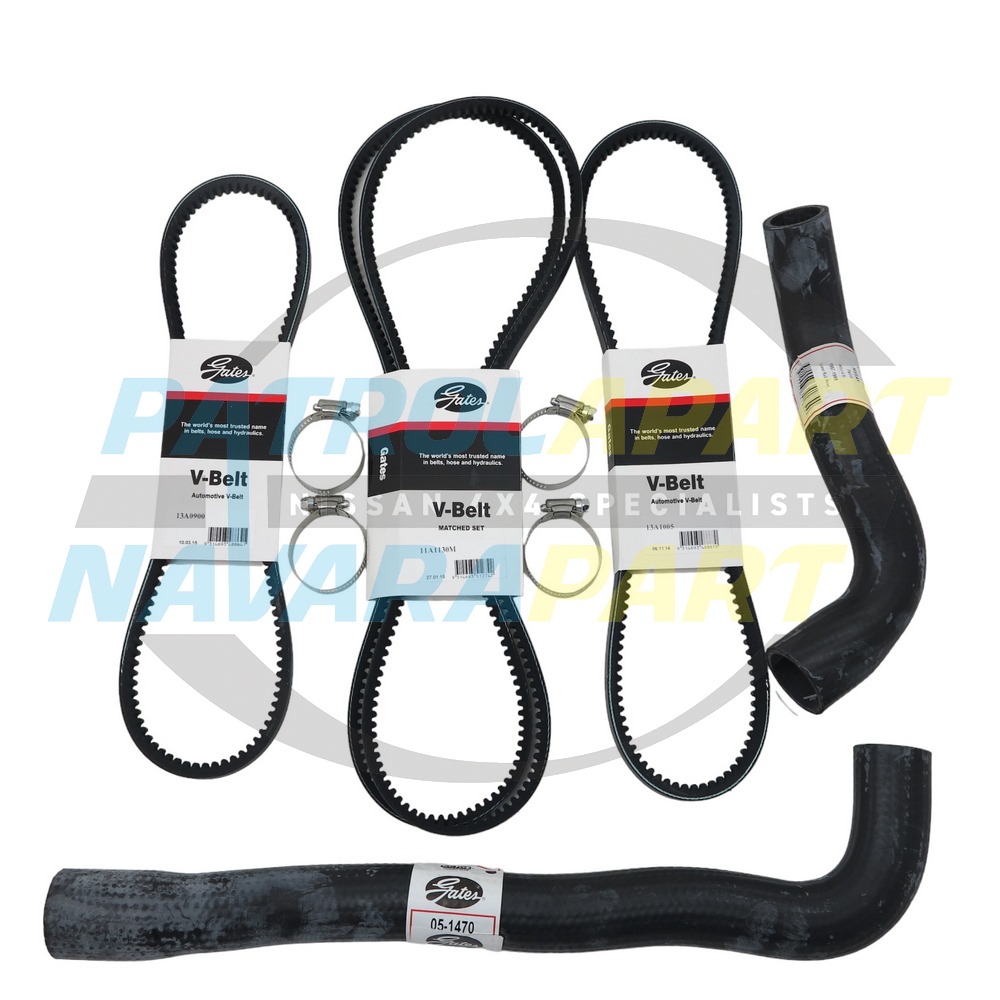 Gates Emergency Radiator Hose & Fan Belt Kit TB45 - Nissan Patrol Y61 GU