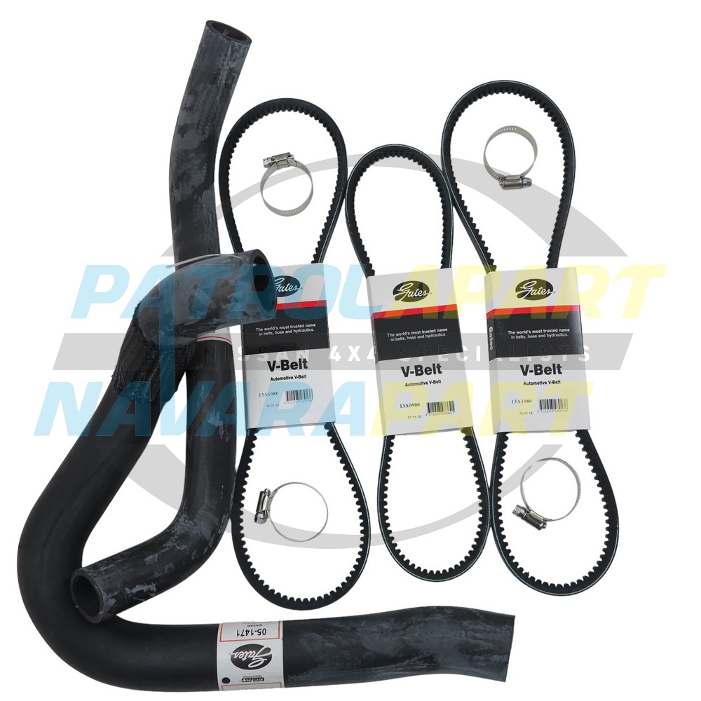 Gates Emergency Radiator Hose & Fan Belt Kit RD28 - Nissan Patrol Y61 GU