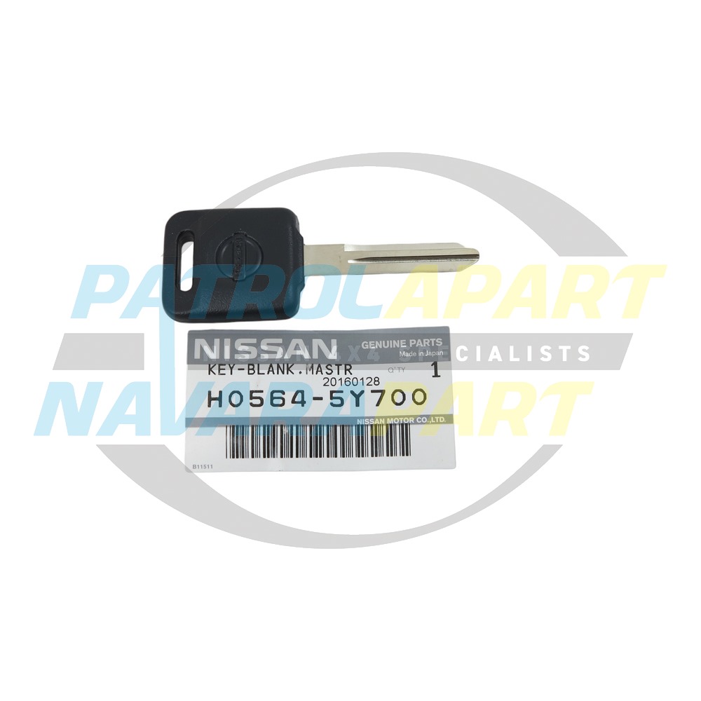 Genuine Nissan Replacement Key Blank with FOB Chip ZD30DI TB48 - Nissan Patrol Y61 GU