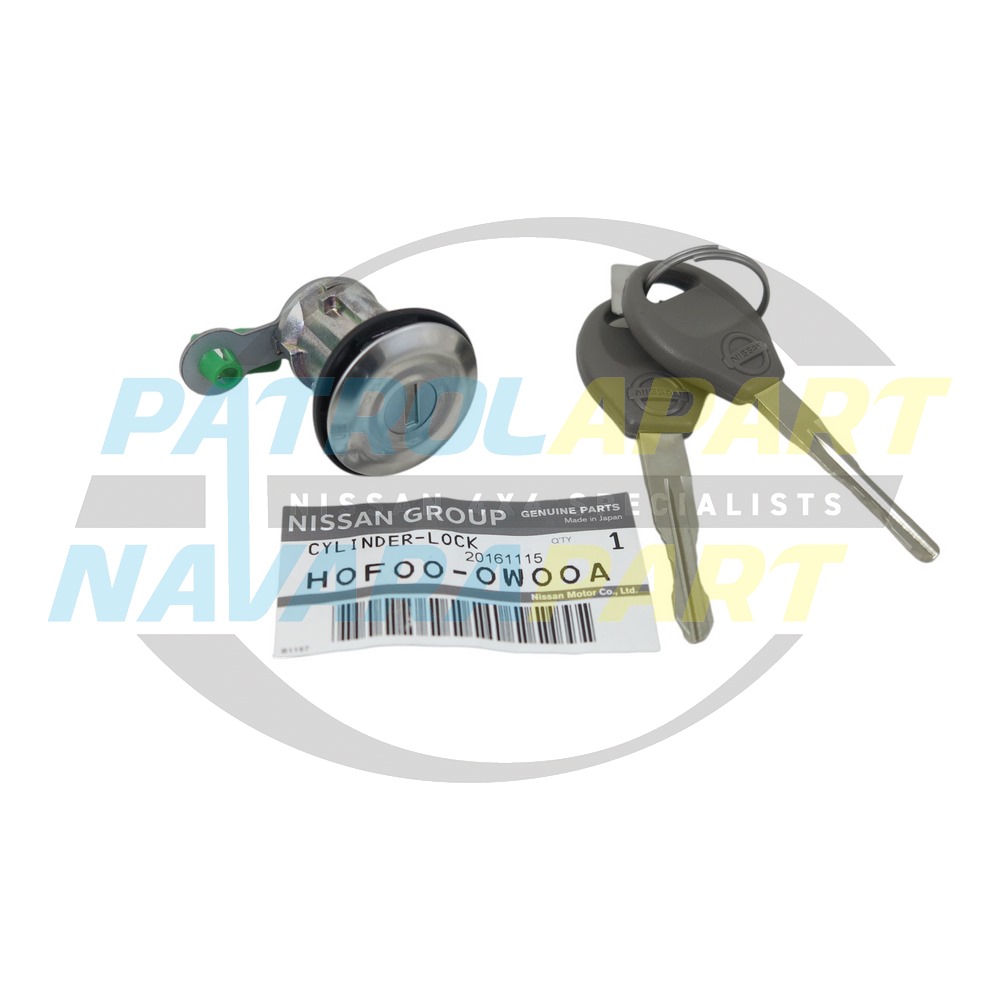 Genuine Nissan Drivers Door Lock Barrel with 2 Keys - Nissan Patrol Y61 GU