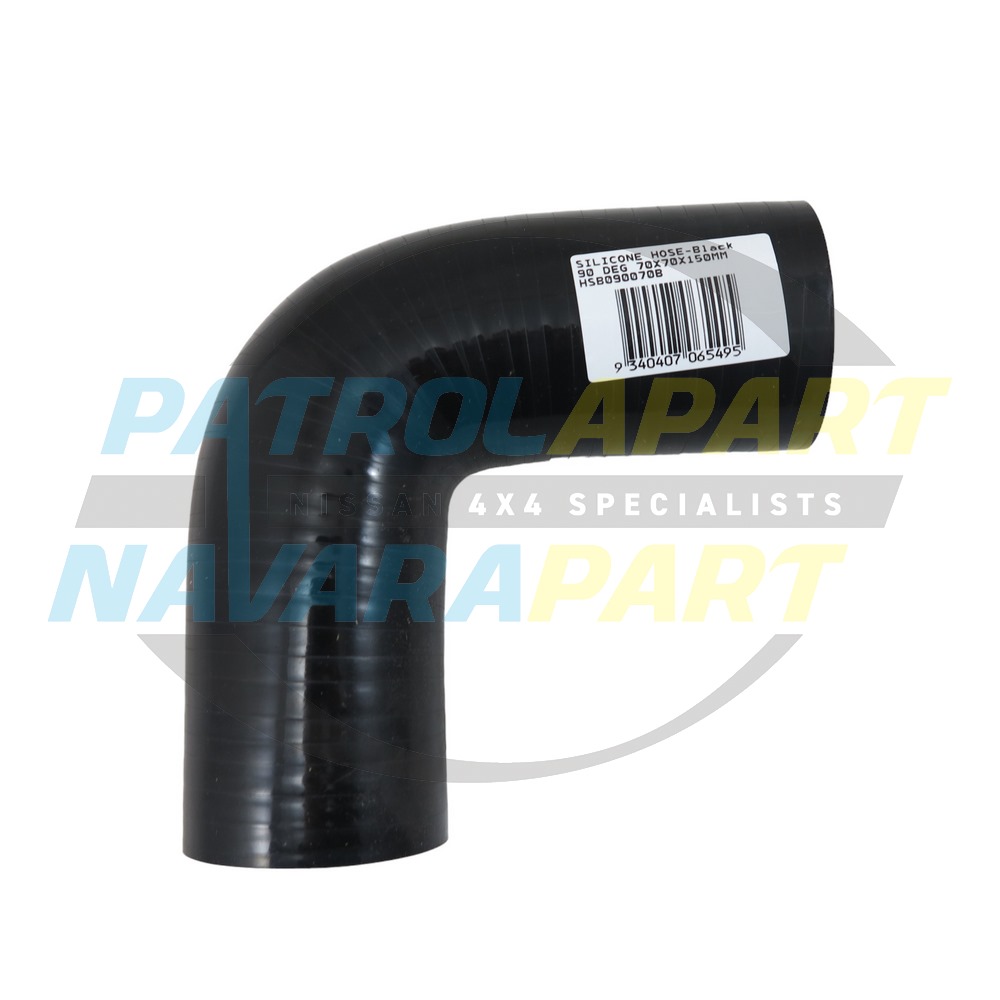 Silicone Hose 2 3/4" 70mm 90 Degree Bend Black